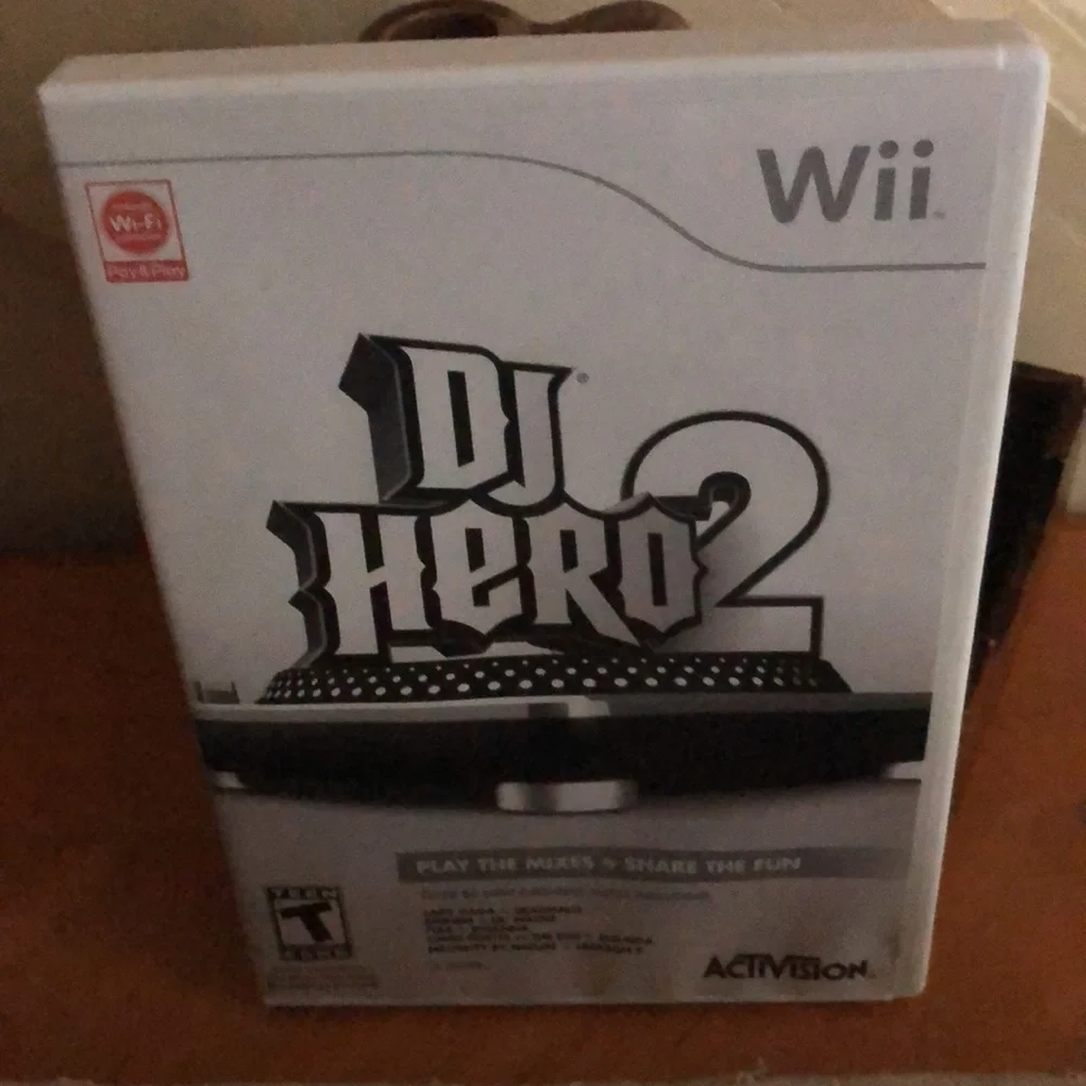WII “DJ Hero2” is dated, but plays just fine,although it has been safely stored!